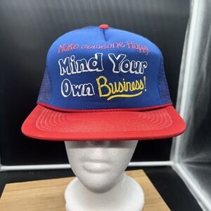 Trucker Hat Snapback Novelty Classic Foam Mesh Cap VTG 80s Mind Your Own Busines